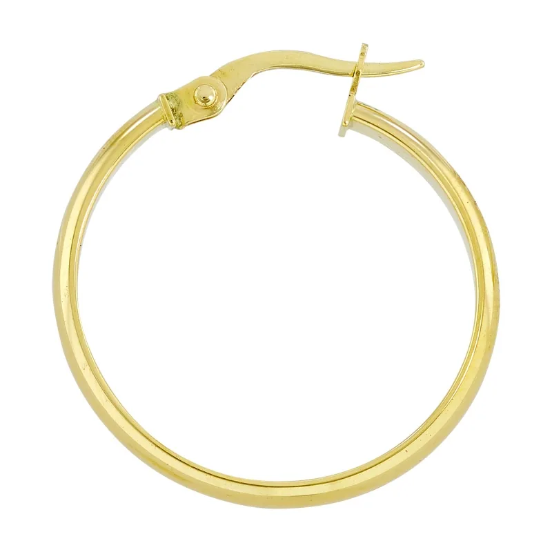 Candongas en oro amarillo de 18 Kilates, 1/2 caña, 2.50 mm. de ancho