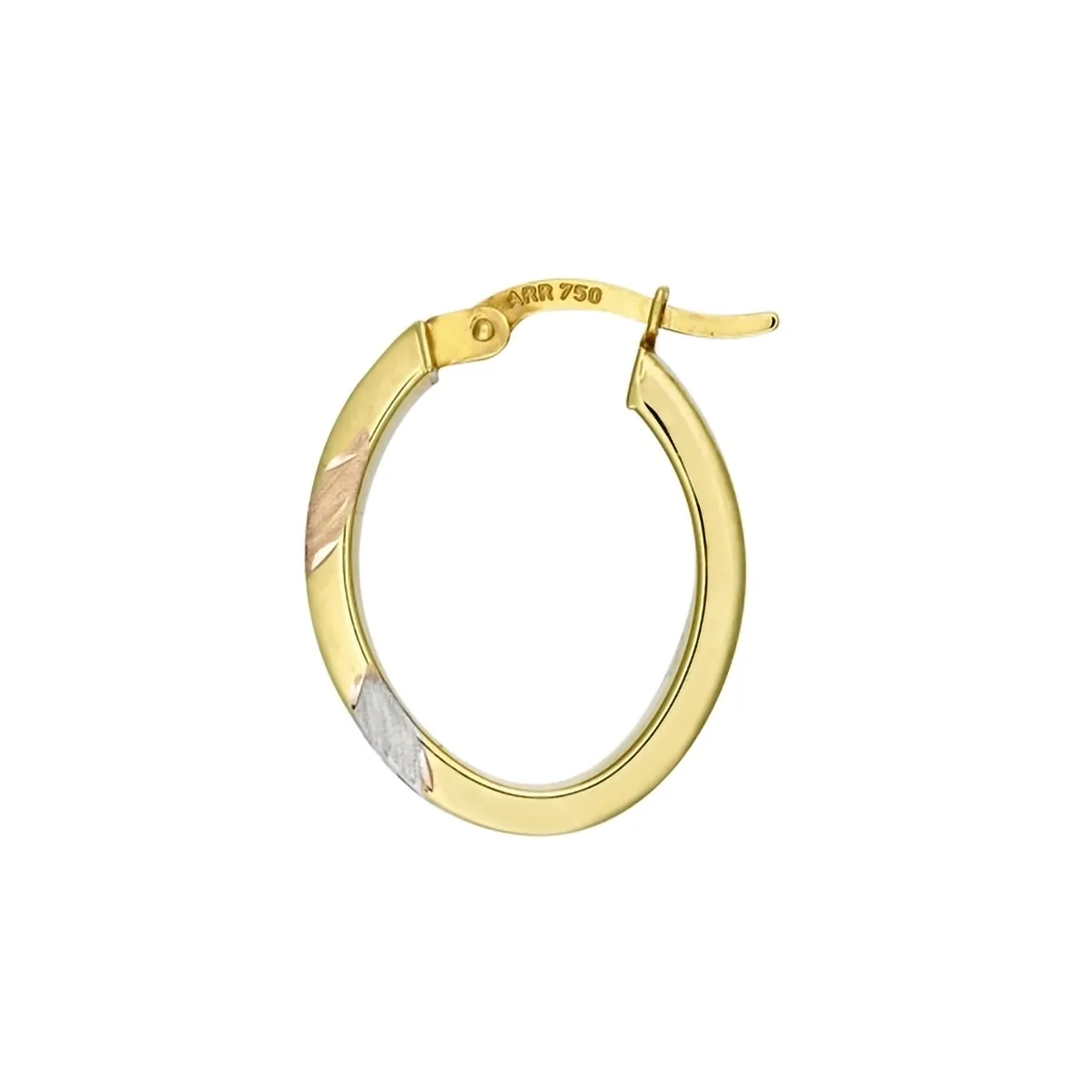 Candongas en oro amarillo de 18 Kilates con visos satinado, Plana, 4 mm. de ancho