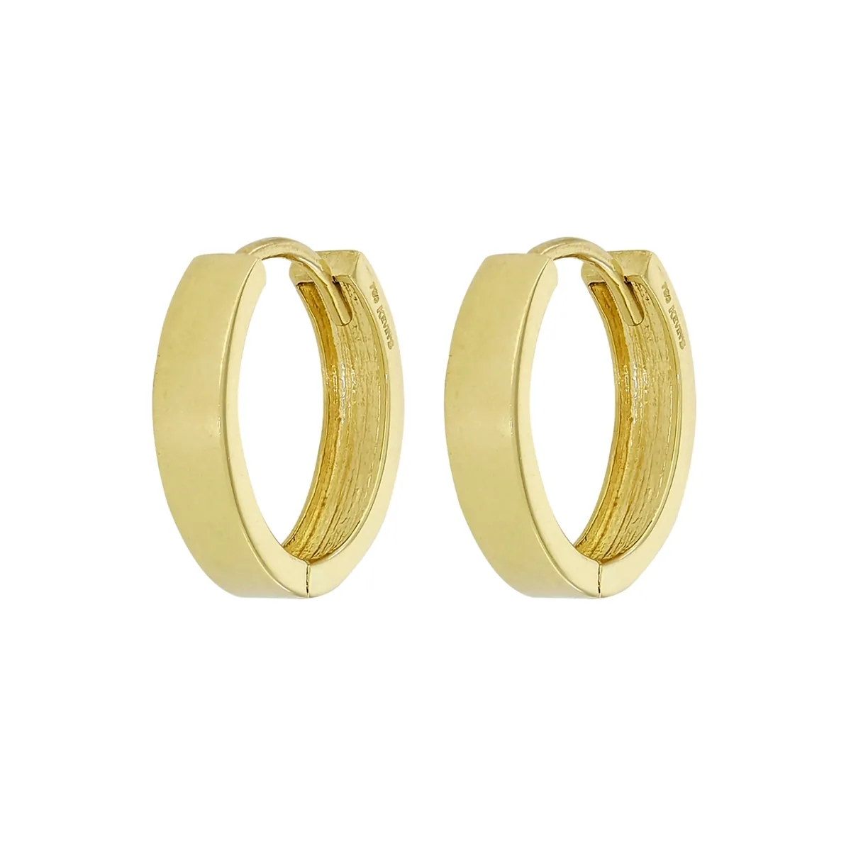 Candongas en oro amarillo de 18 Kilates, Plana, 3 mm. de ancho