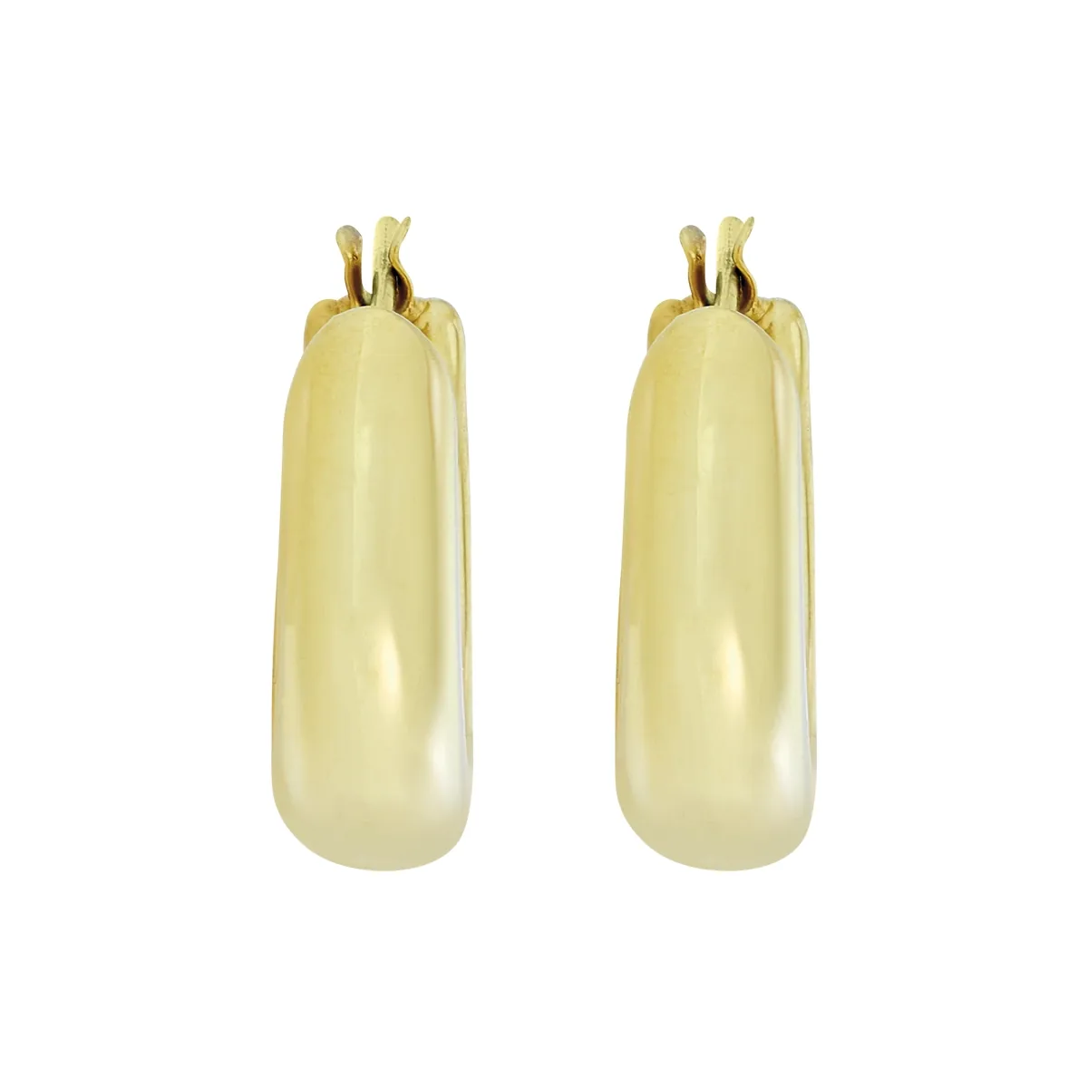 Candongas en oro amarillo de 18 Kilates, Abombada, 5 mm. de ancho