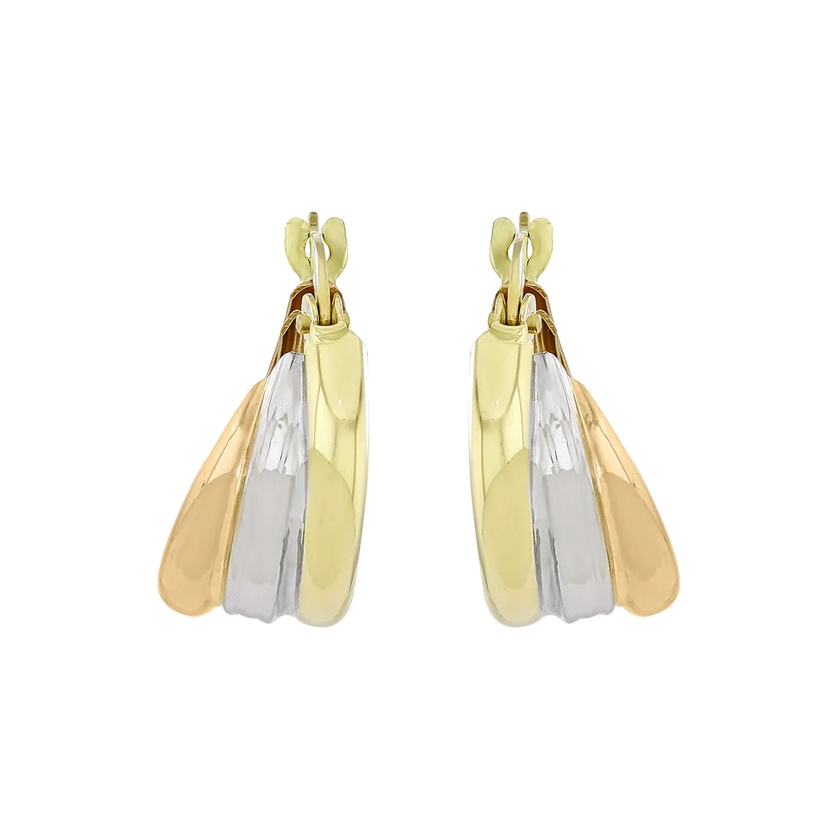 Candongas en oro amarillo de 18 Kilates, Degrade, 7 mm. de ancho