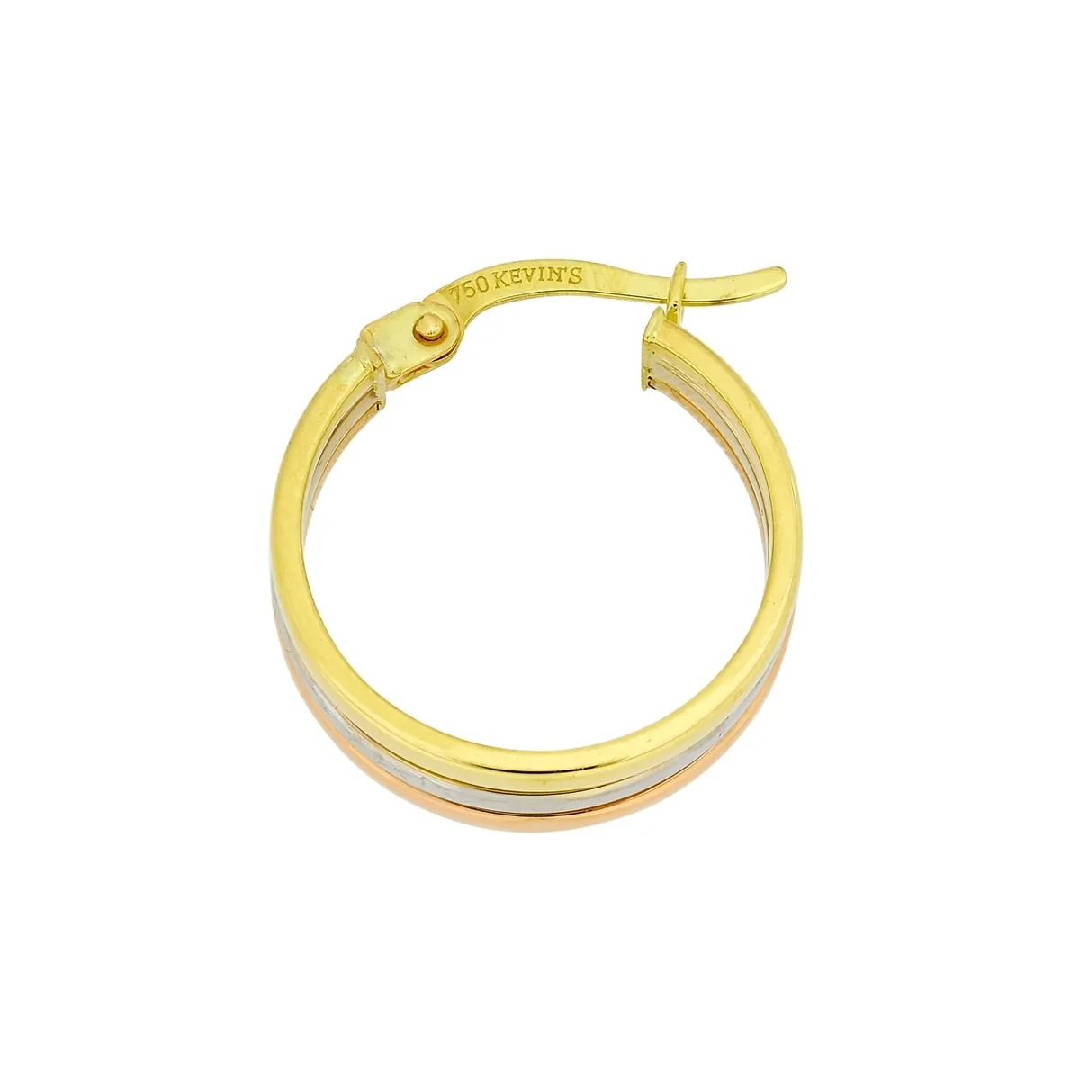 Candongas en oro amarillo de 18 Kilates con visos, Degrade, 4.50 mm. de ancho