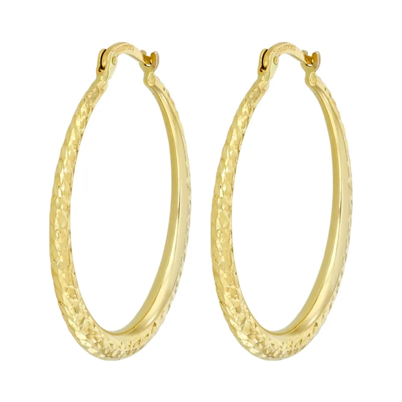 Candongas en oro amarillo de 18 Kilates con visos, Degrade, 3 mm. de ancho