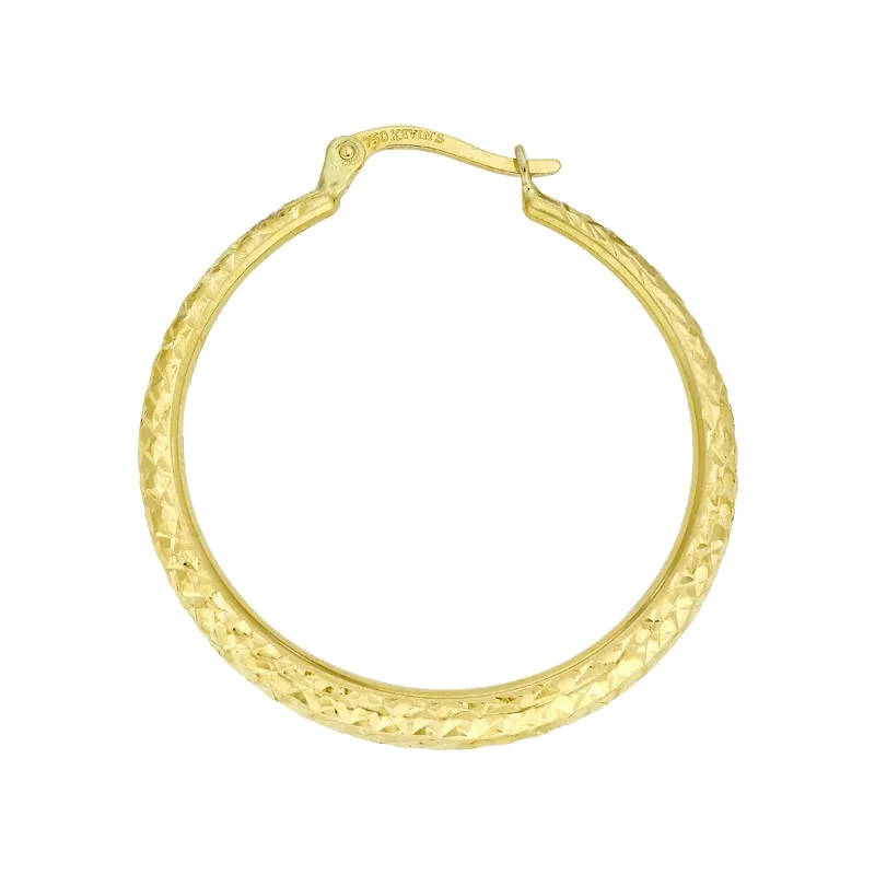 Candongas en oro amarillo de 18 Kilates con visos, Degrade, 3 mm. de ancho