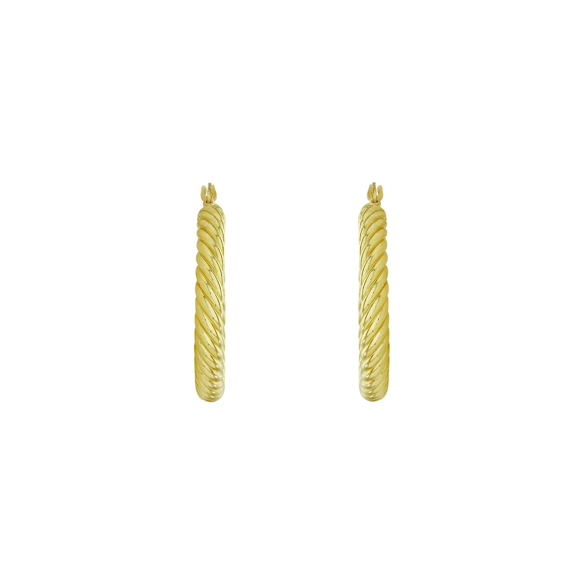 Candongas en oro amarillo de 18 Kilates, Melcocha, 4 mm. de ancho