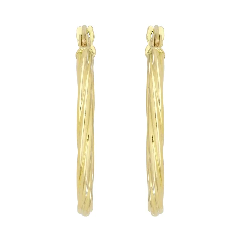 Candongas en oro amarillo de 18 Kilates, Melcocha, 1.50 mm. de ancho