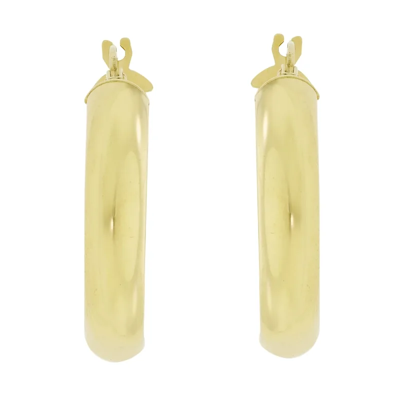 Candongas en oro amarillo de 18 Kilates, 1/2 caña, 4.50 mm. de ancho