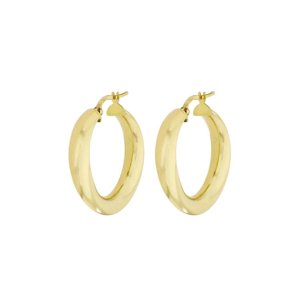 Candongas en oro amarillo de 18 Kilates, Semientorchada, 2 mm. de ancho