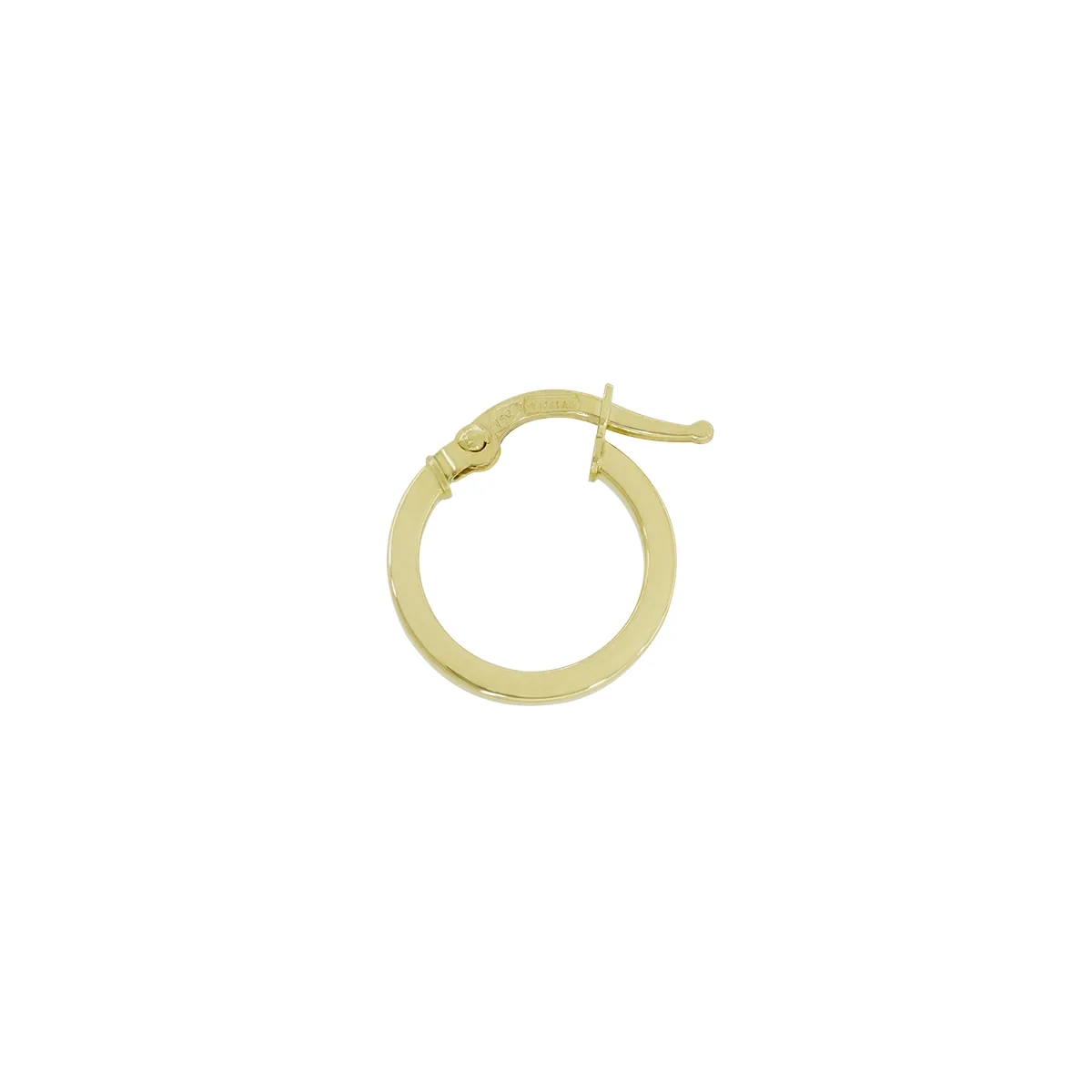 Candongas en oro amarillo de 18 Kilates, Plana, 1.50 mm. de ancho