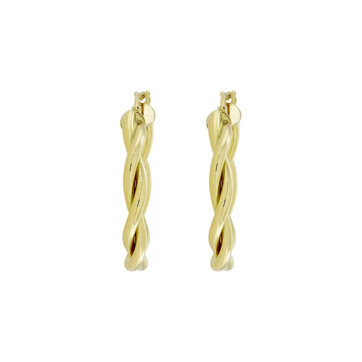 Candongas en oro amarillo de 18 Kilates, Entorchada, 3.50 mm. de ancho
