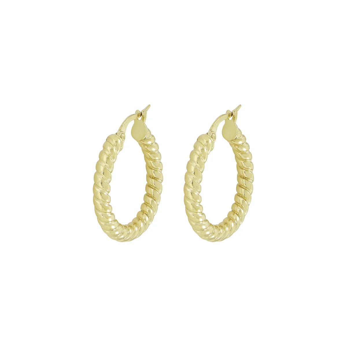 Candongas en oro amarillo de 18 Kilates, Entorchada, 3 mm. de ancho