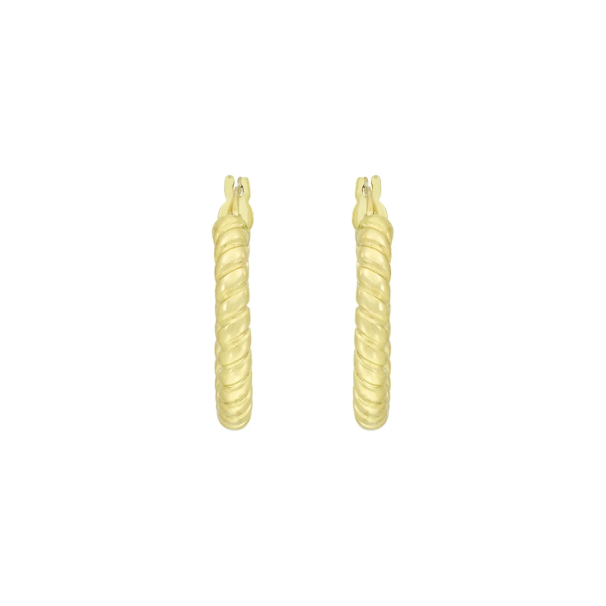 Candongas en oro amarillo de 18 Kilates, Entorchada, 3 mm. de ancho