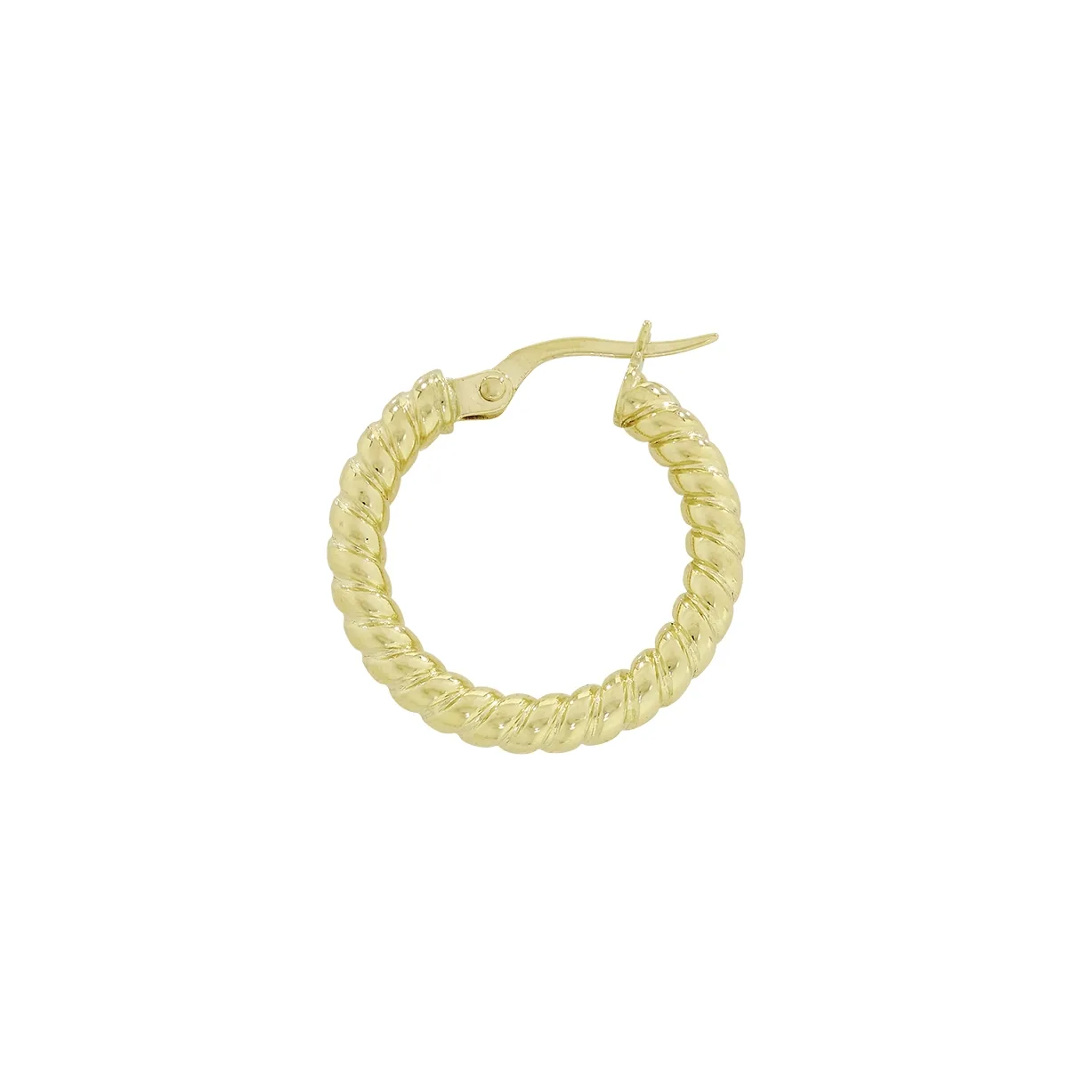 Candongas en oro amarillo de 18 Kilates, Entorchada, 3 mm. de ancho