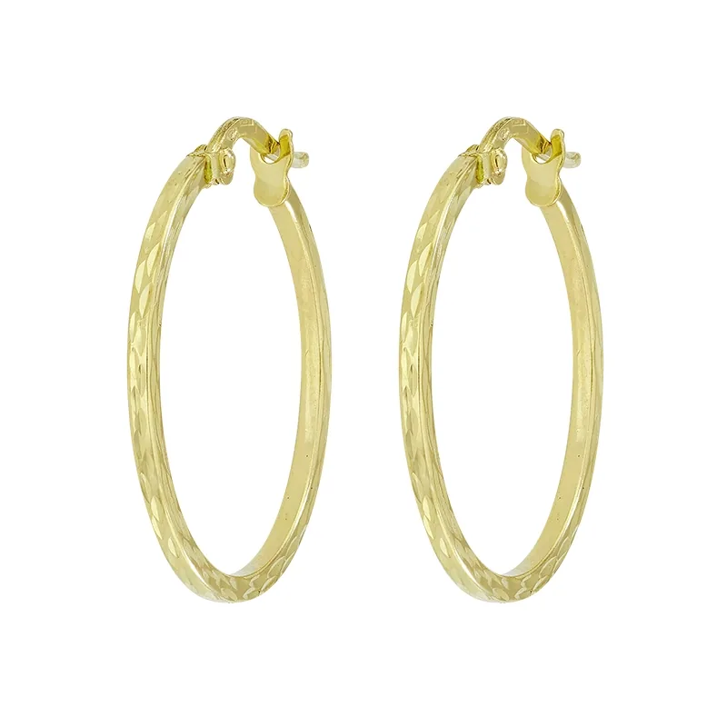 Candongas en oro amarillo de 18 Kilates con visos, Plana, 1.50 mm. de ancho