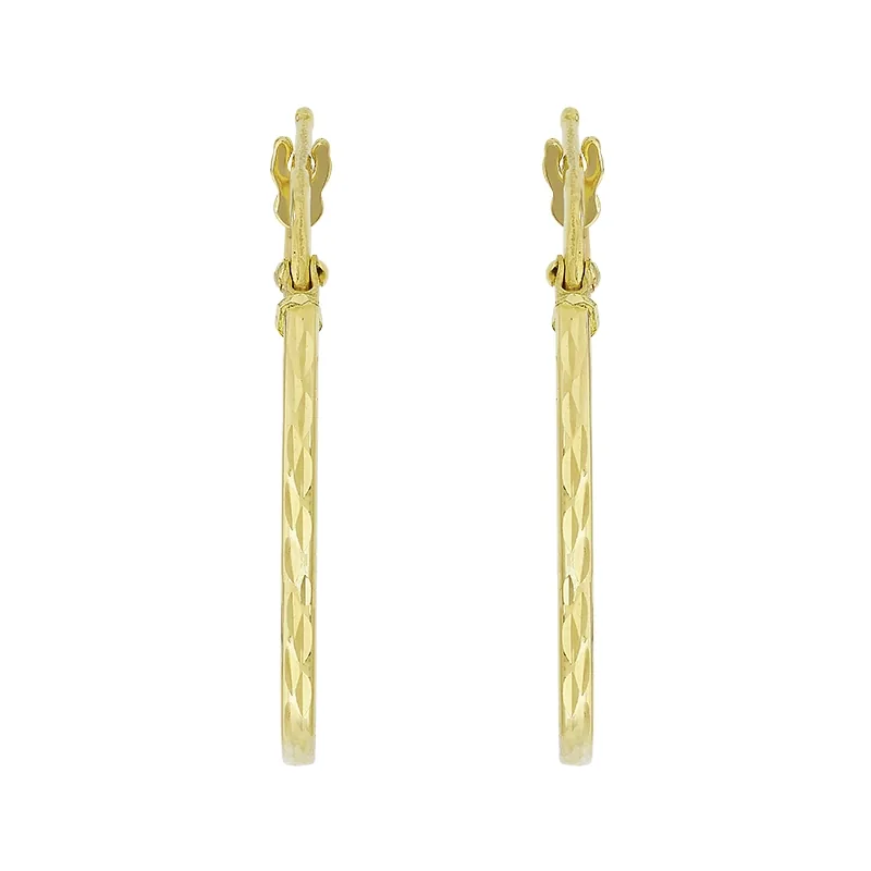 Candongas en oro amarillo de 18 Kilates con visos, Plana, 1.50 mm. de ancho