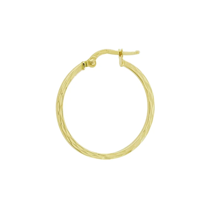 Candongas en oro amarillo de 18 Kilates con visos, Plana, 1.50 mm. de ancho
