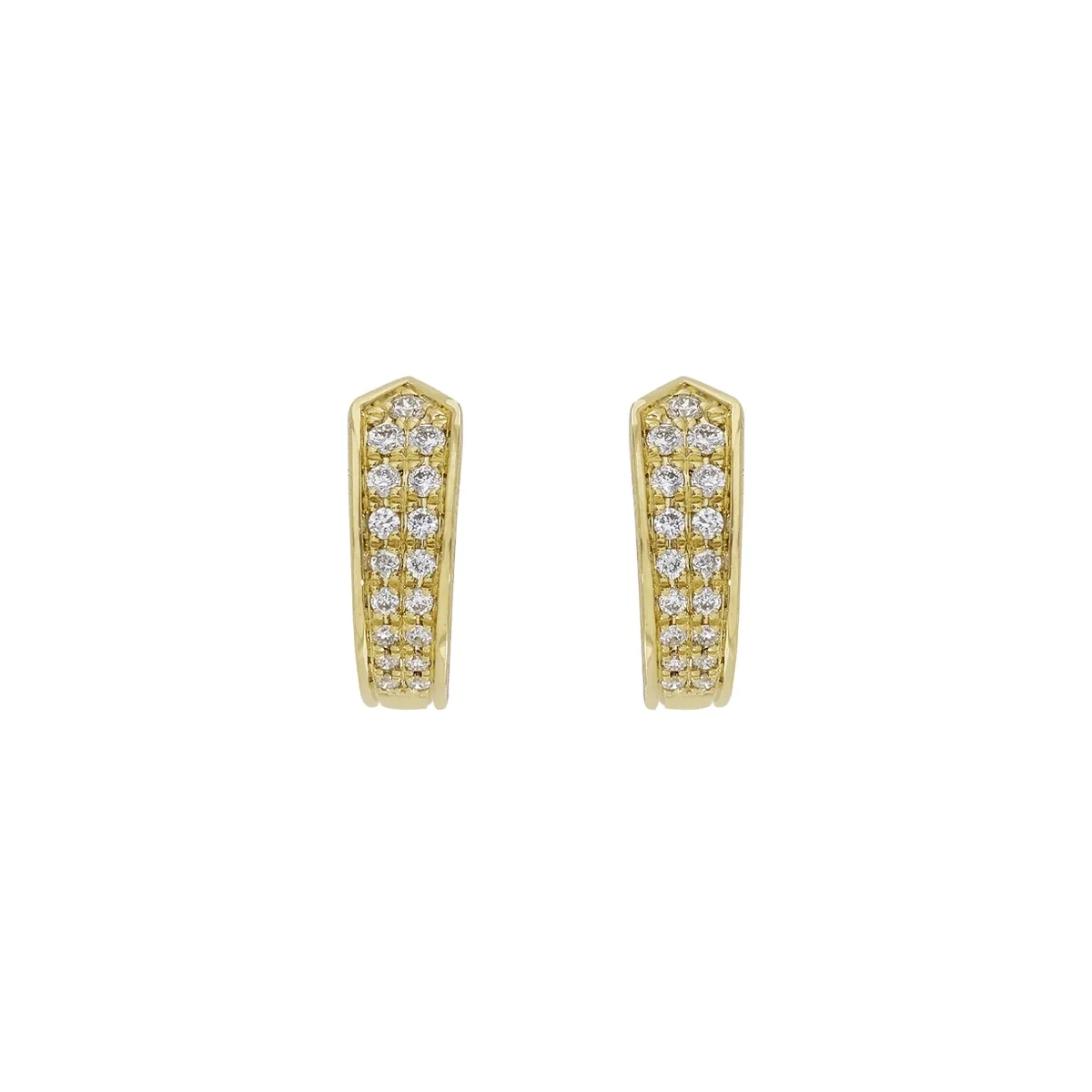 Candongas en oro amarillo de 18 Kilates, Degrade, con diamantes de 0.16 Ct, 2 mm. de ancho