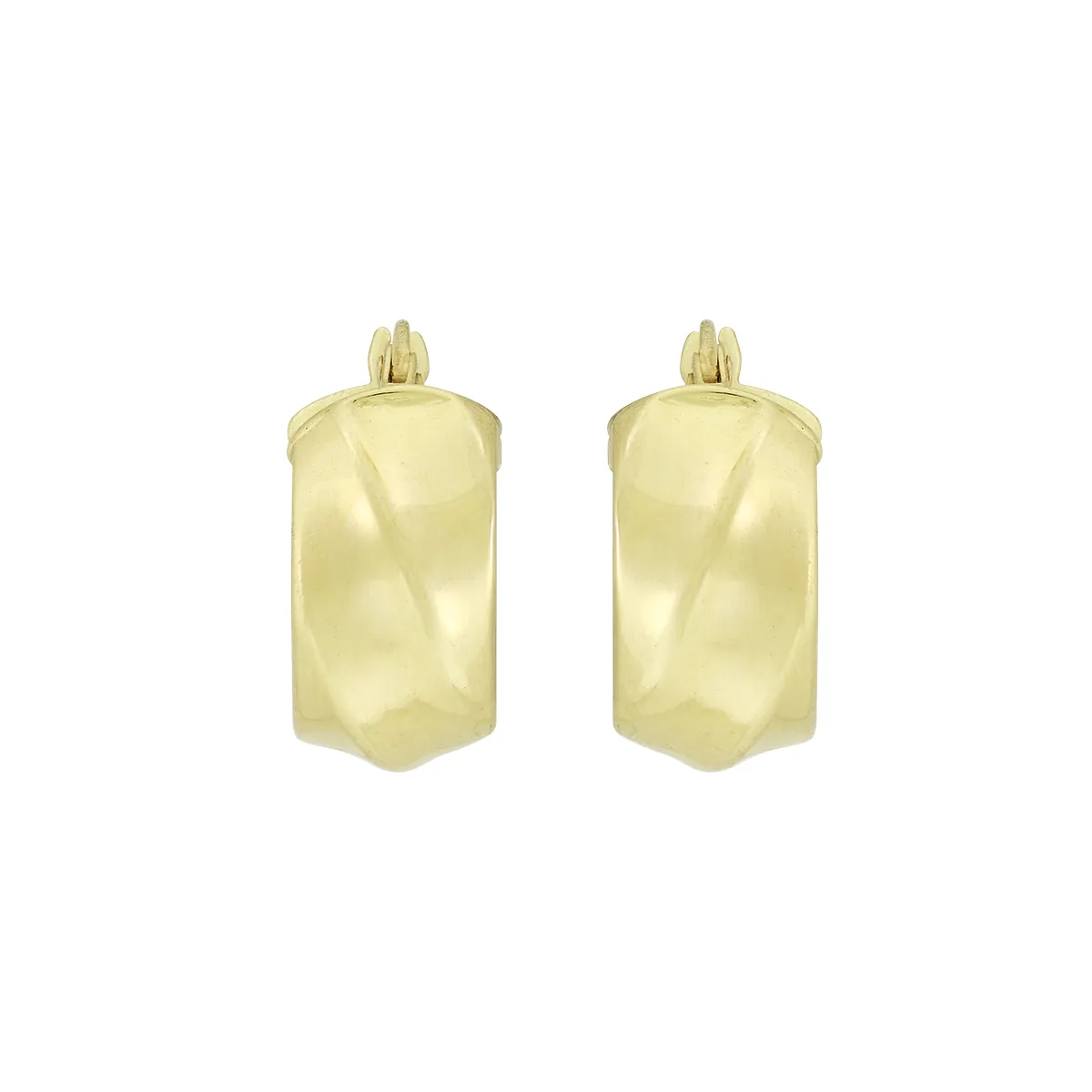 Candongas en oro amarillo de 18 Kilates, 1/2 caña, 7 mm. de ancho