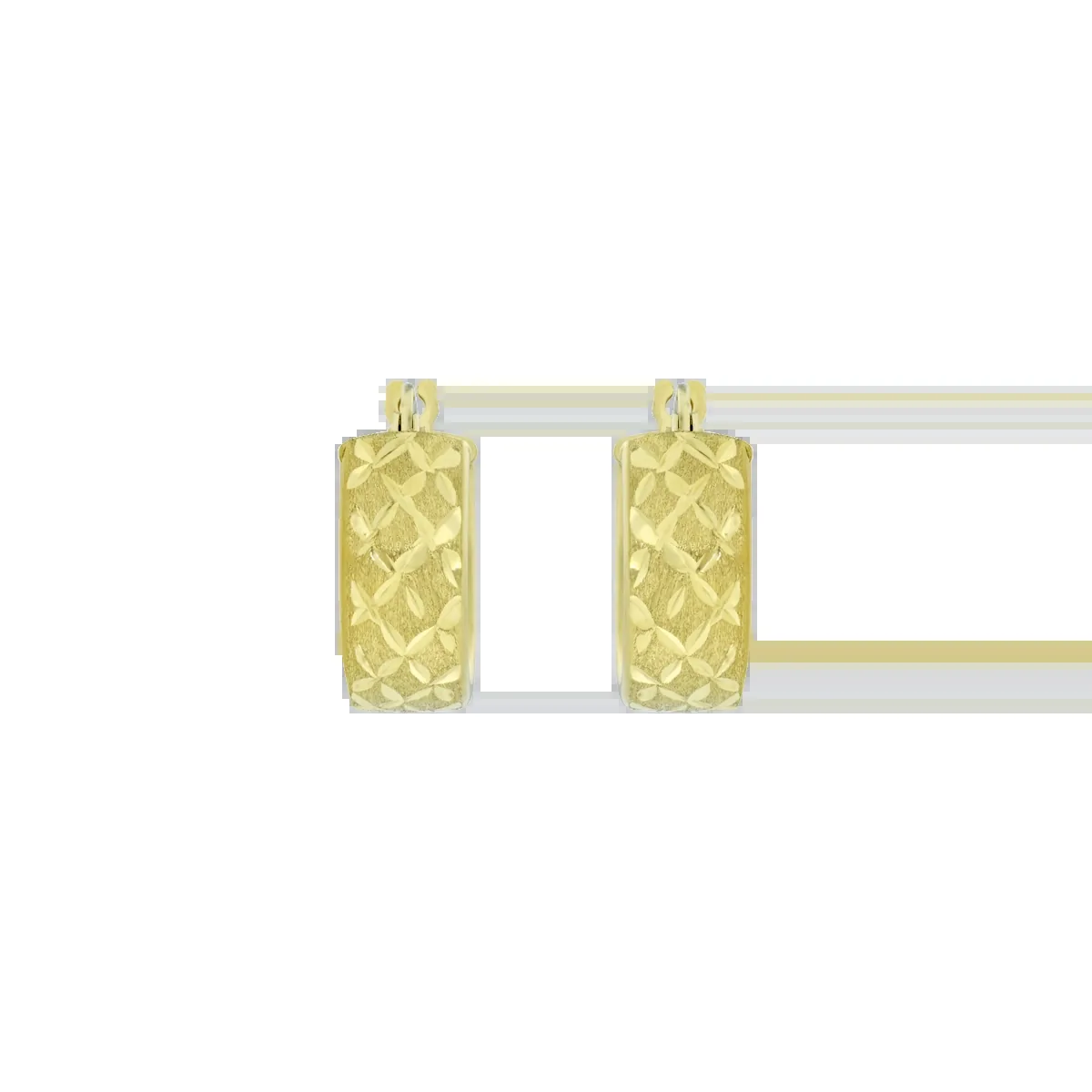 Candongas en oro amarillo de 18 Kilates con visos satinado, 1/2 caña, 6 mm. de ancho