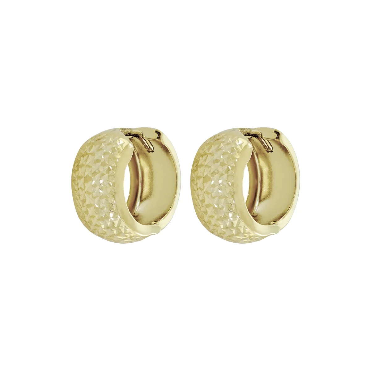 Candongas en oro amarillo de 18 Kilates con visos, 1/2 caña, 7 mm. de ancho