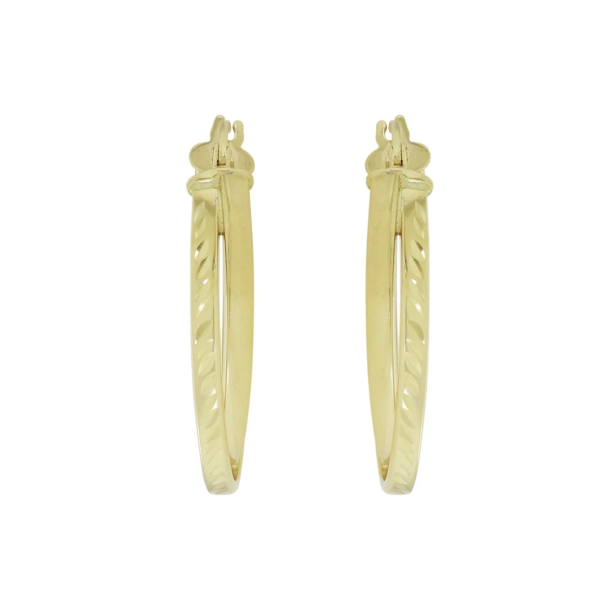 Candongas en oro amarillo de 18 Kilates con visos, Plana, 2 mm. de ancho