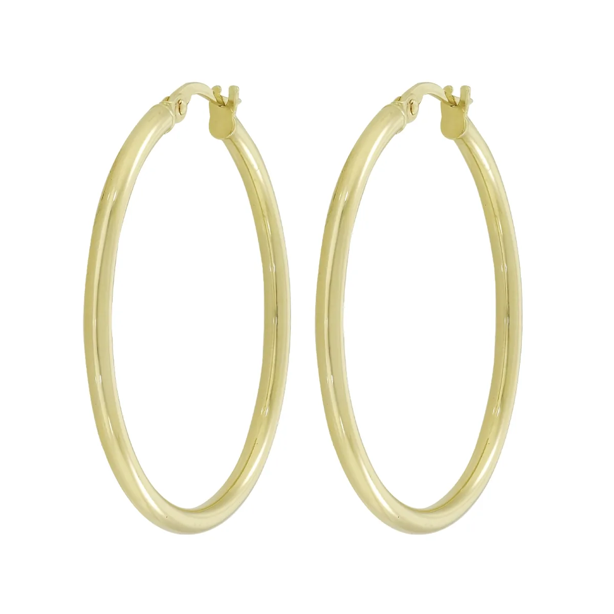 Candongas en oro amarillo de 18 Kilates, Tubo, 2 mm. de ancho
