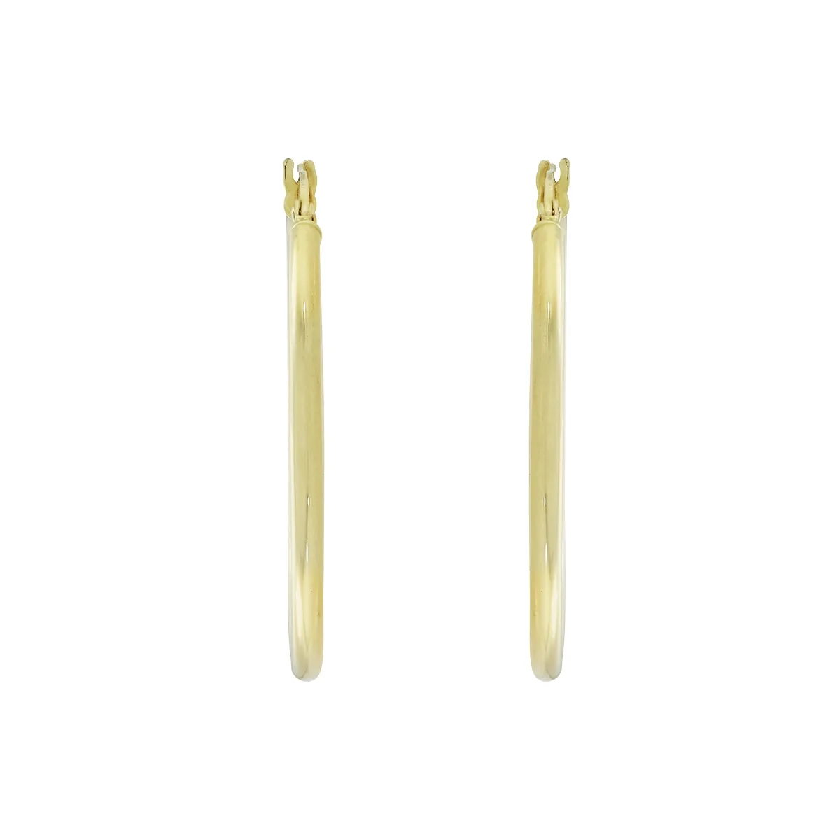Candongas en oro amarillo de 18 Kilates, Tubo, 2 mm. de ancho