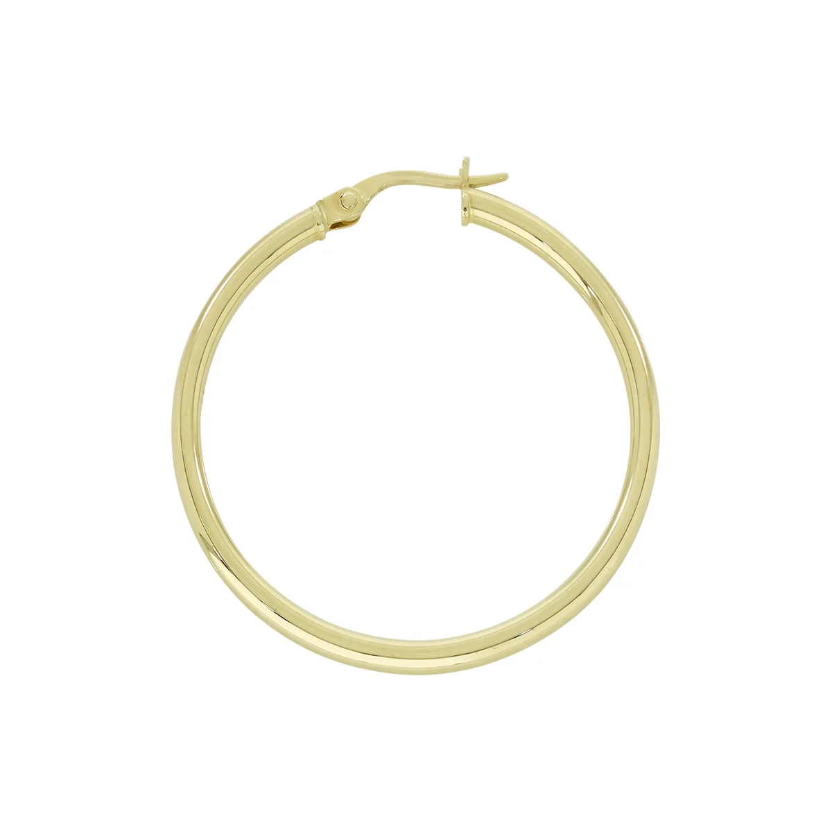 Candongas en oro amarillo de 18 Kilates, Tubo, 2 mm. de ancho