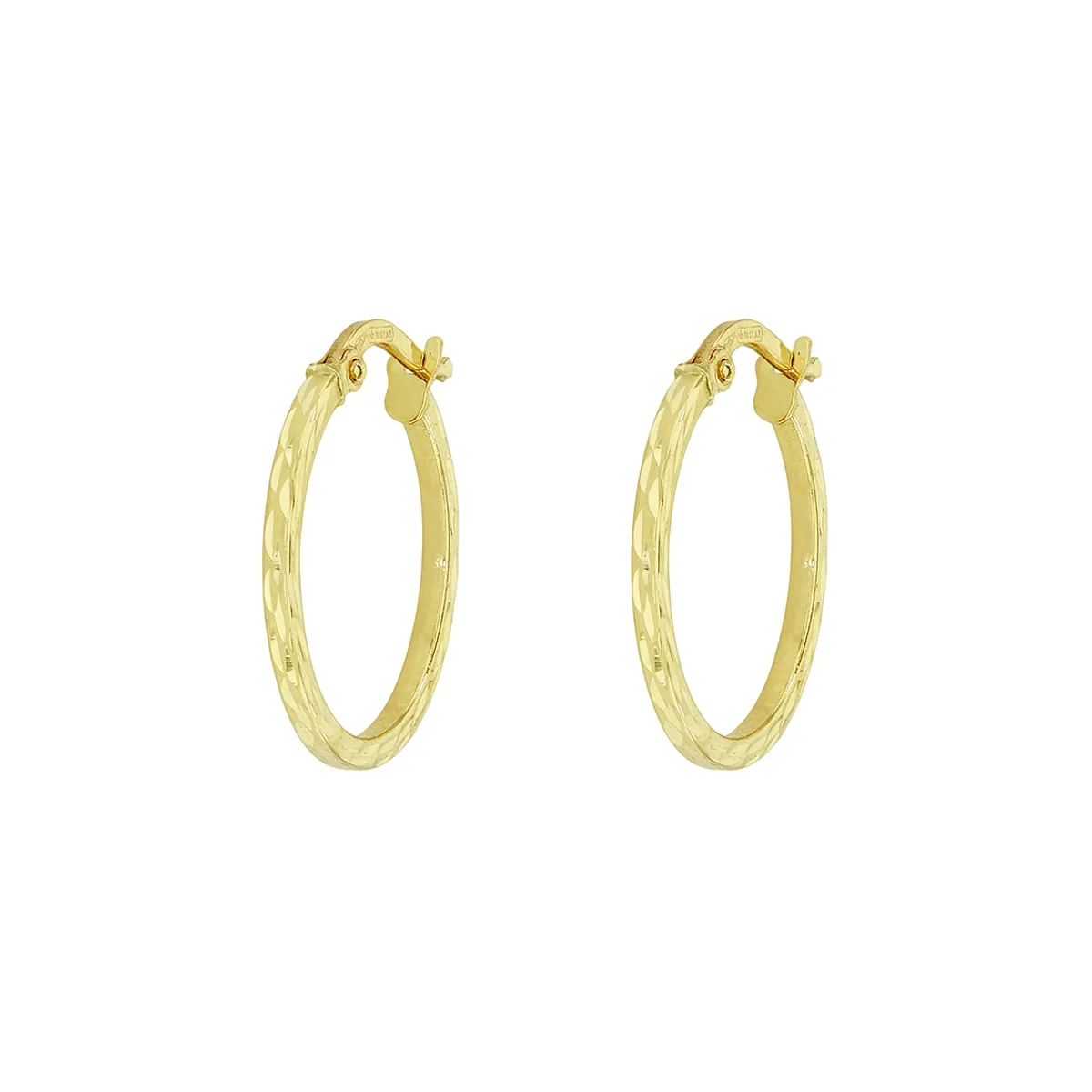 Candongas en oro amarillo de 18 Kilates con visos, Plana, 1.50 mm. de ancho