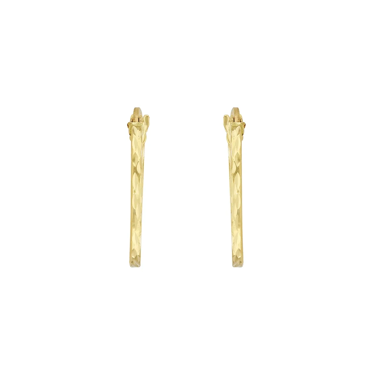 Candongas en oro amarillo de 18 Kilates con visos, Plana, 1.50 mm. de ancho
