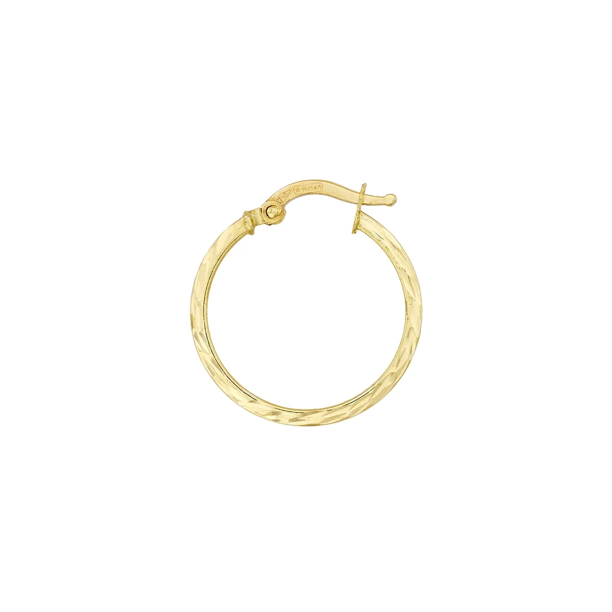 Candongas en oro amarillo de 18 Kilates con visos, Plana, 1.50 mm. de ancho