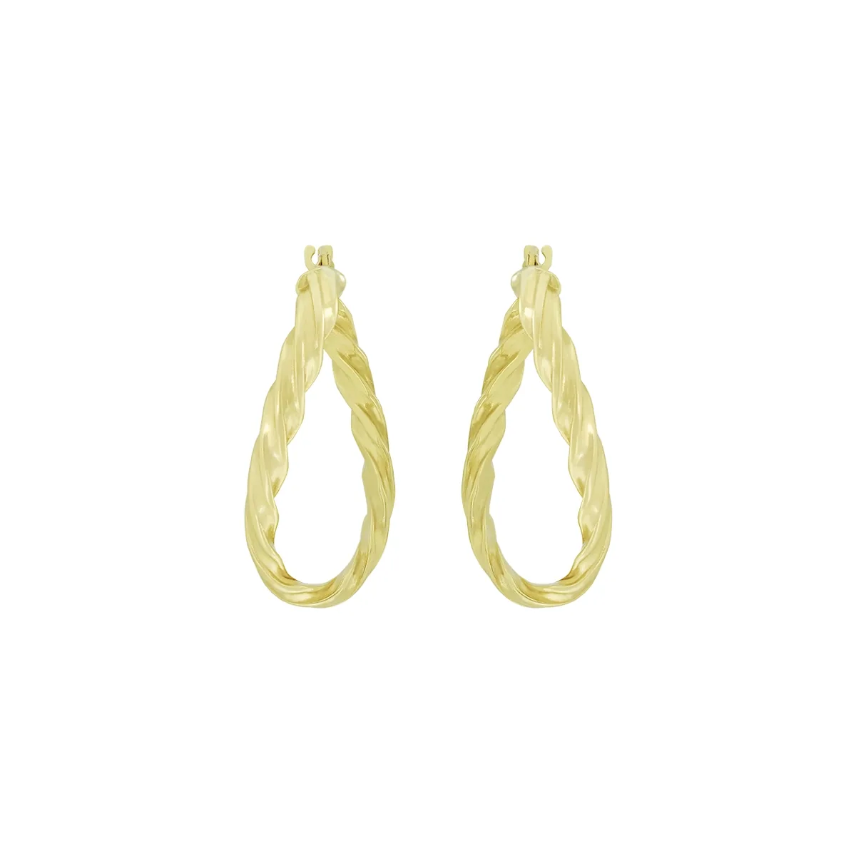 Candongas en oro amarillo de 18 Kilates, Entorchada, 3.50 mm. de ancho