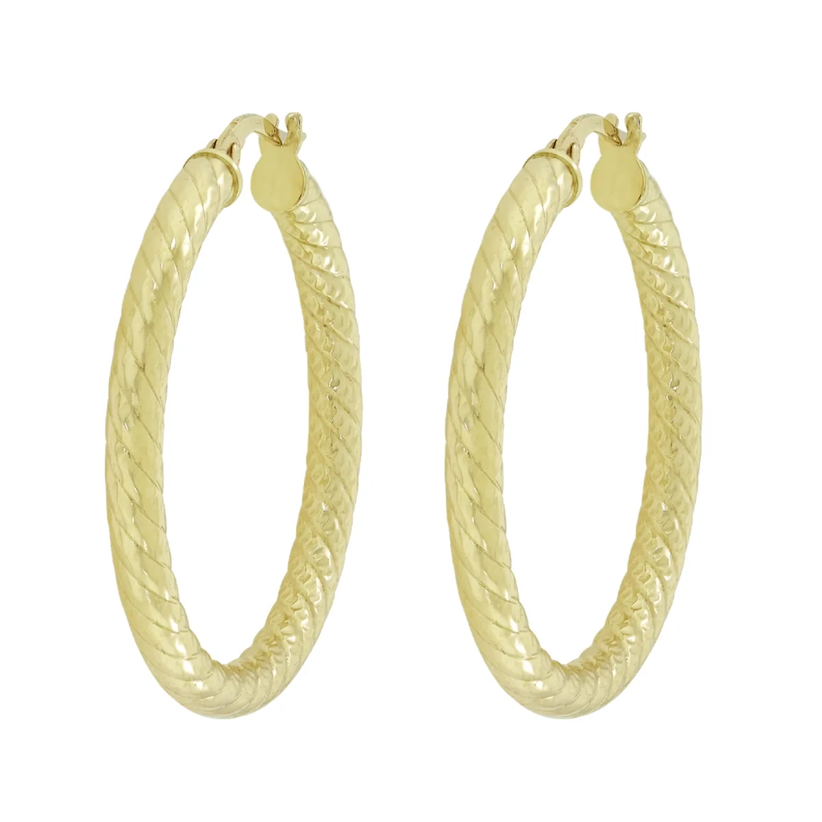 Candongas en oro amarillo de 18 Kilates con visos, Tubo, 3 mm. de ancho
