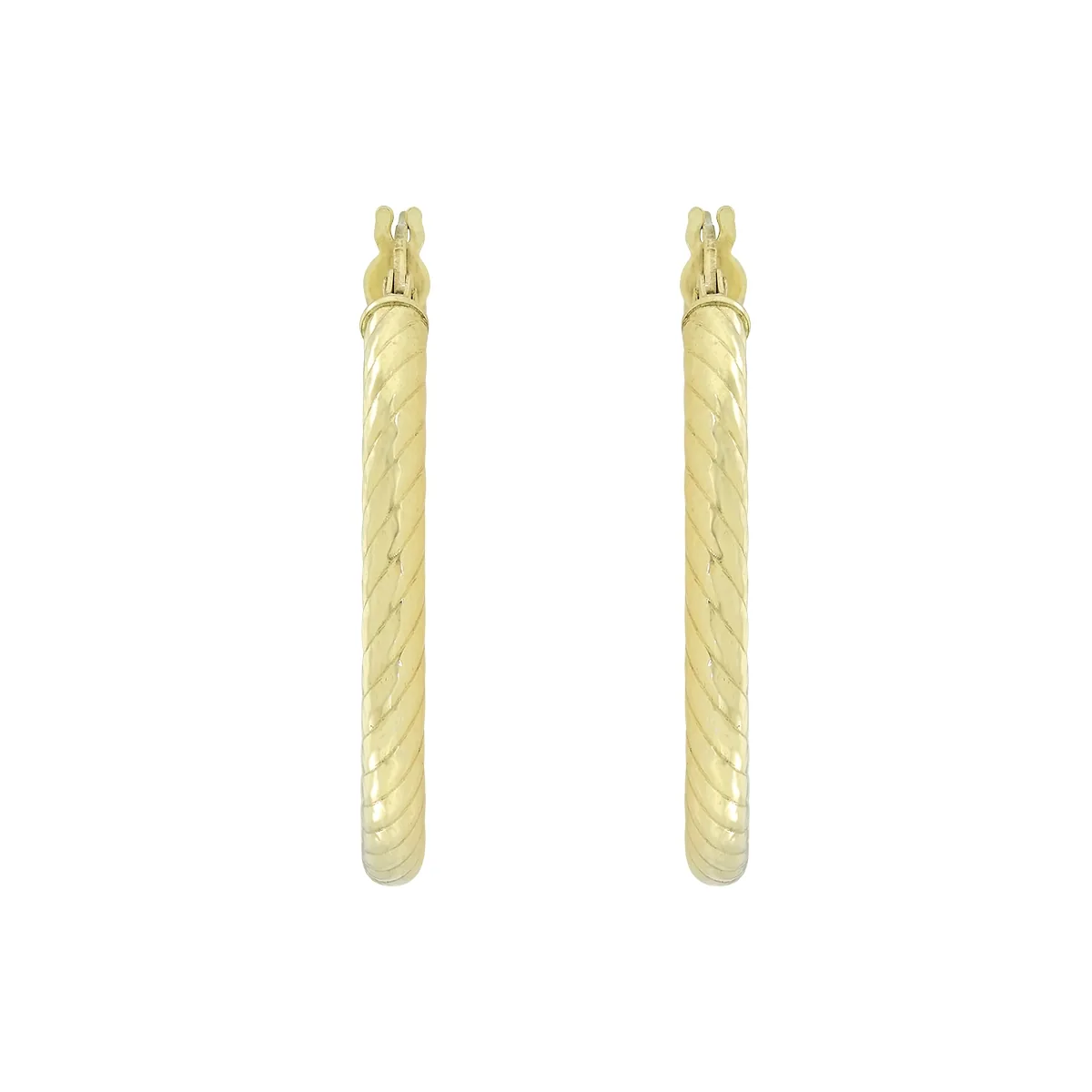 Candongas en oro amarillo de 18 Kilates con visos, Tubo, 3 mm. de ancho