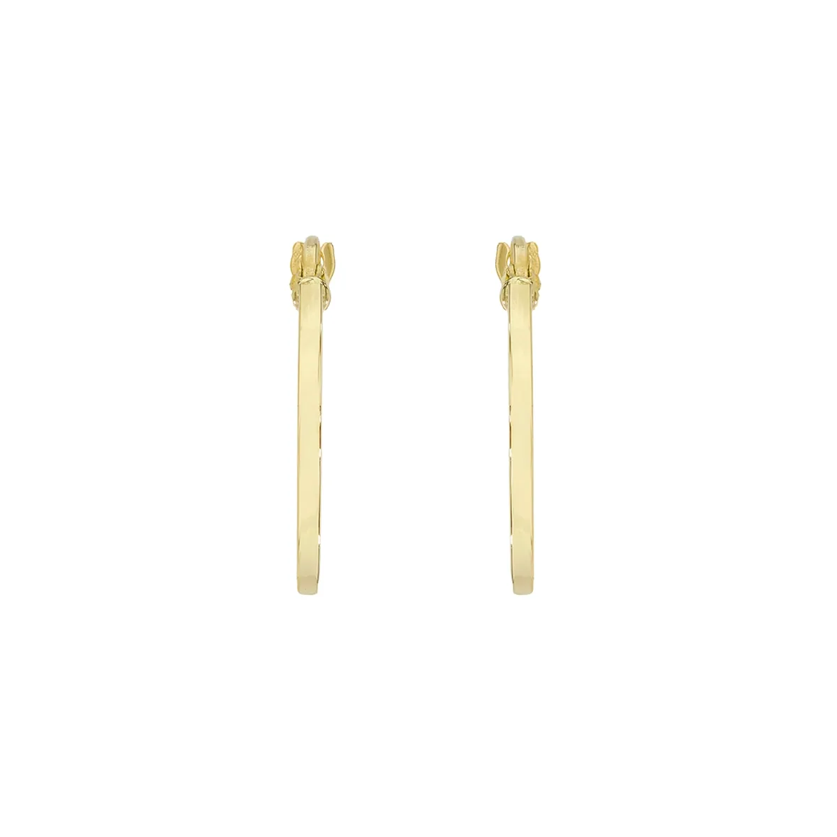 Candongas en oro amarillo de 18 Kilates, Plana, 1.50 mm. de ancho