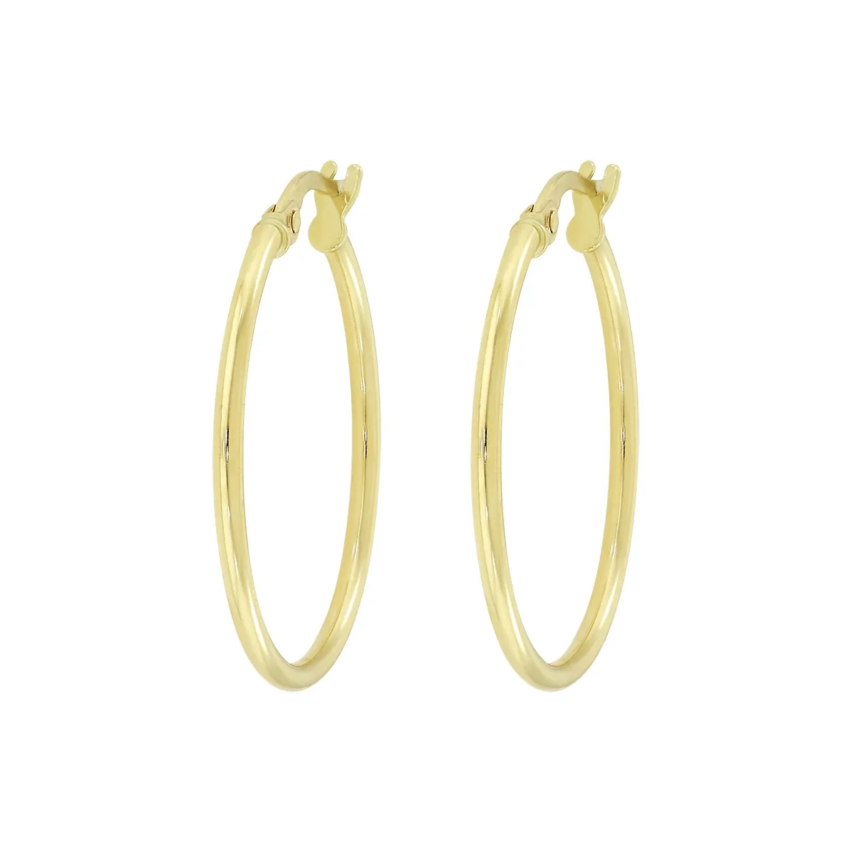 Candongas en oro amarillo de 18 Kilates, Tubo, 1.50 mm. de ancho