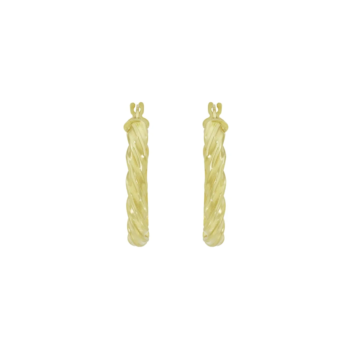 Candongas en oro amarillo de 18 Kilates, Entorchada, 3.50 mm. de ancho