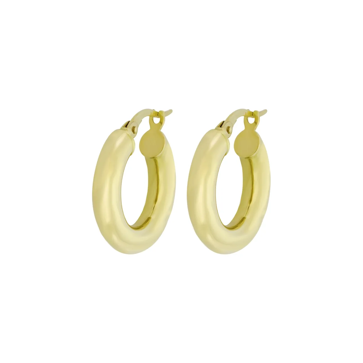 Candongas en oro amarillo de 18 Kilates, Tubo, 3.50 mm. de ancho