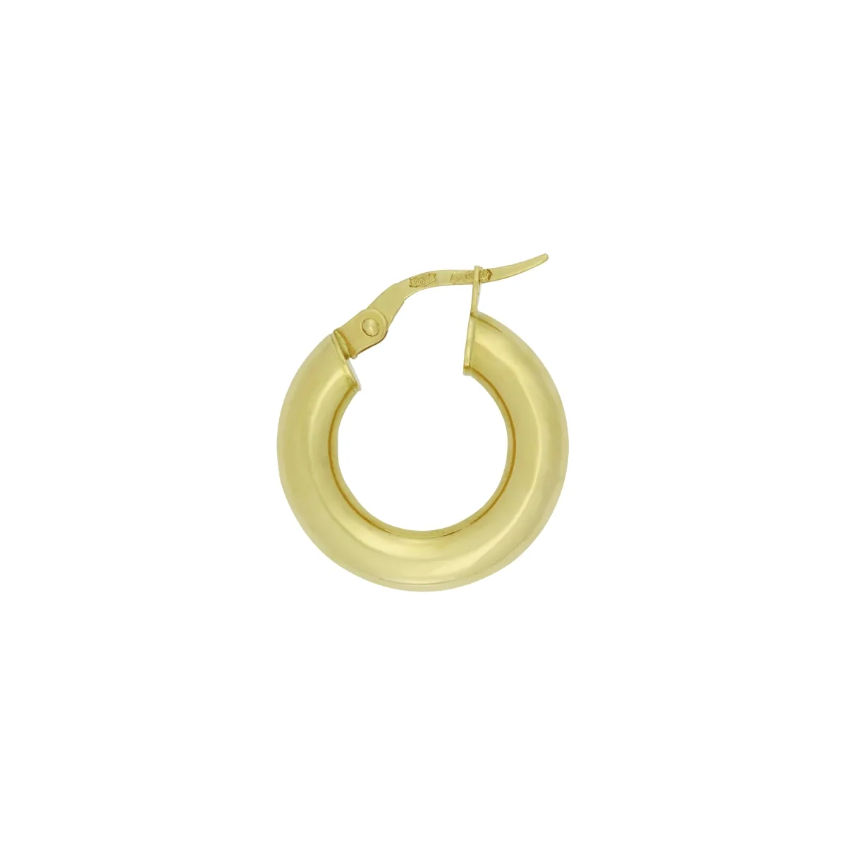 Candongas en oro amarillo de 18 Kilates, Tubo, 3.50 mm. de ancho