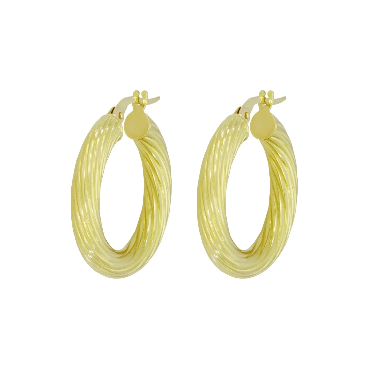 Candongas en oro amarillo de 18 Kilates, Melcocha, 3.50 mm. de ancho