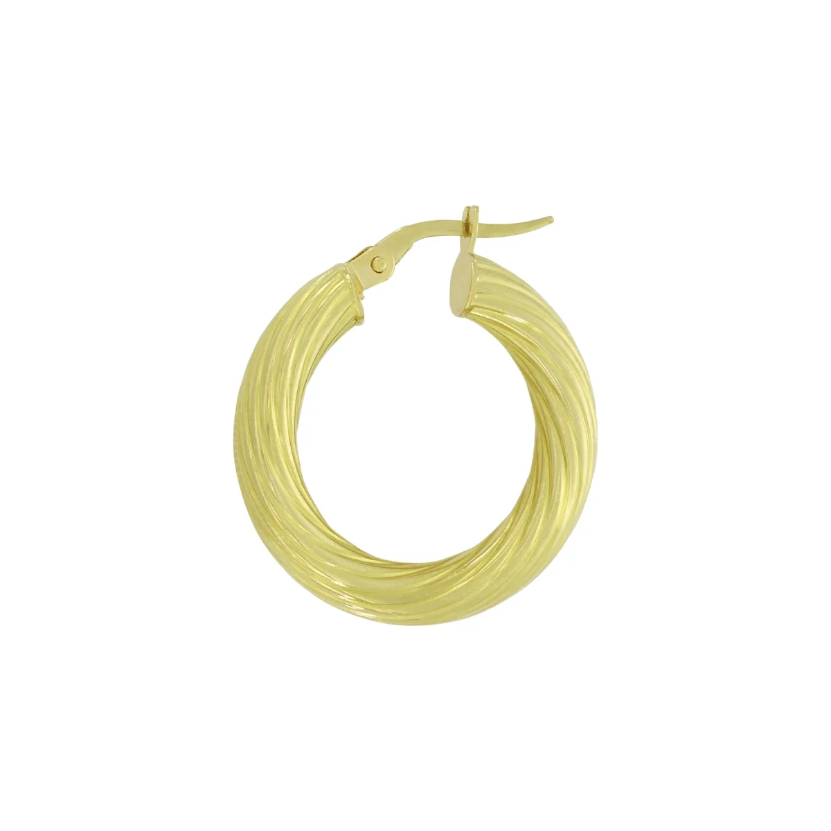 Candongas en oro amarillo de 18 Kilates, Melcocha, 3.50 mm. de ancho