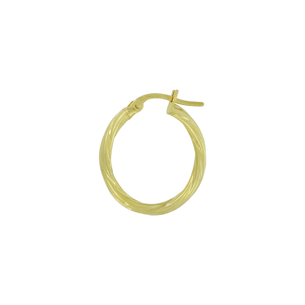 Candongas en oro amarillo de 18 Kilates, Melcocha, 2 mm. de ancho