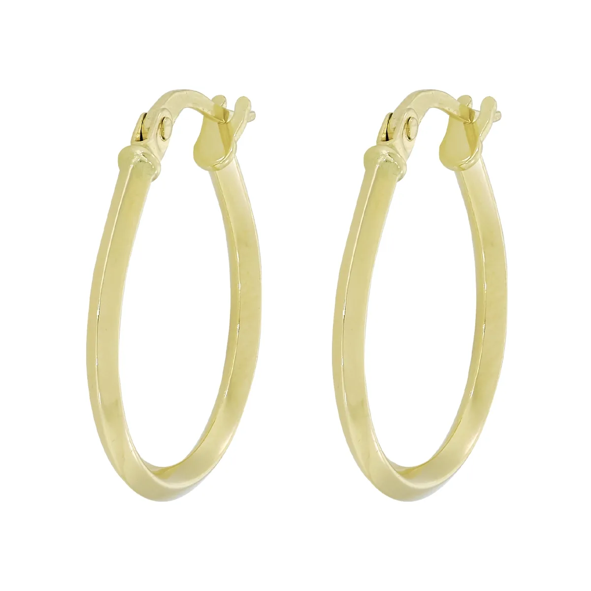 Candongas en oro amarillo de 18 Kilates, Angulo, 2 mm. de ancho