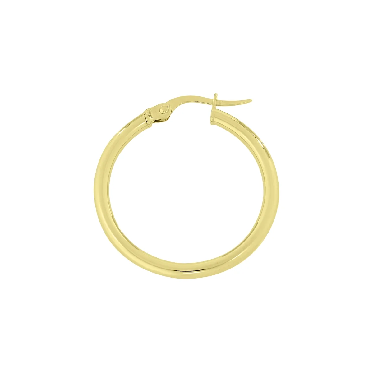 Candongas en oro amarillo de 18 Kilates, Tubo, 2 mm. de ancho