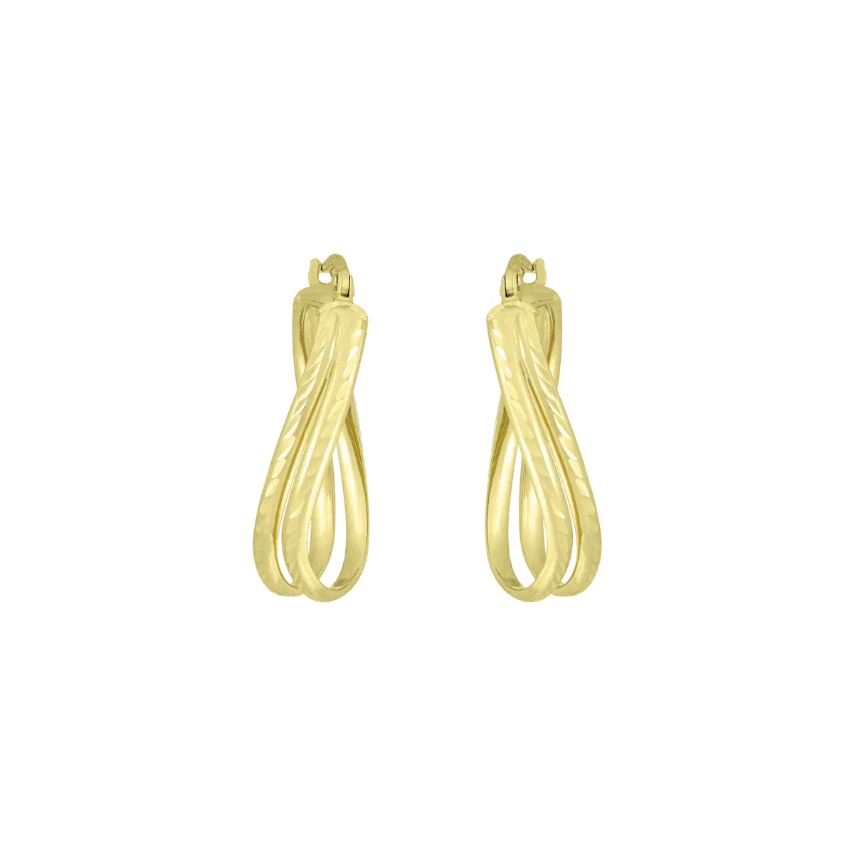 Candongas en oro amarillo de 18 Kilates con visos, 1/2 caña, 5 mm. de ancho