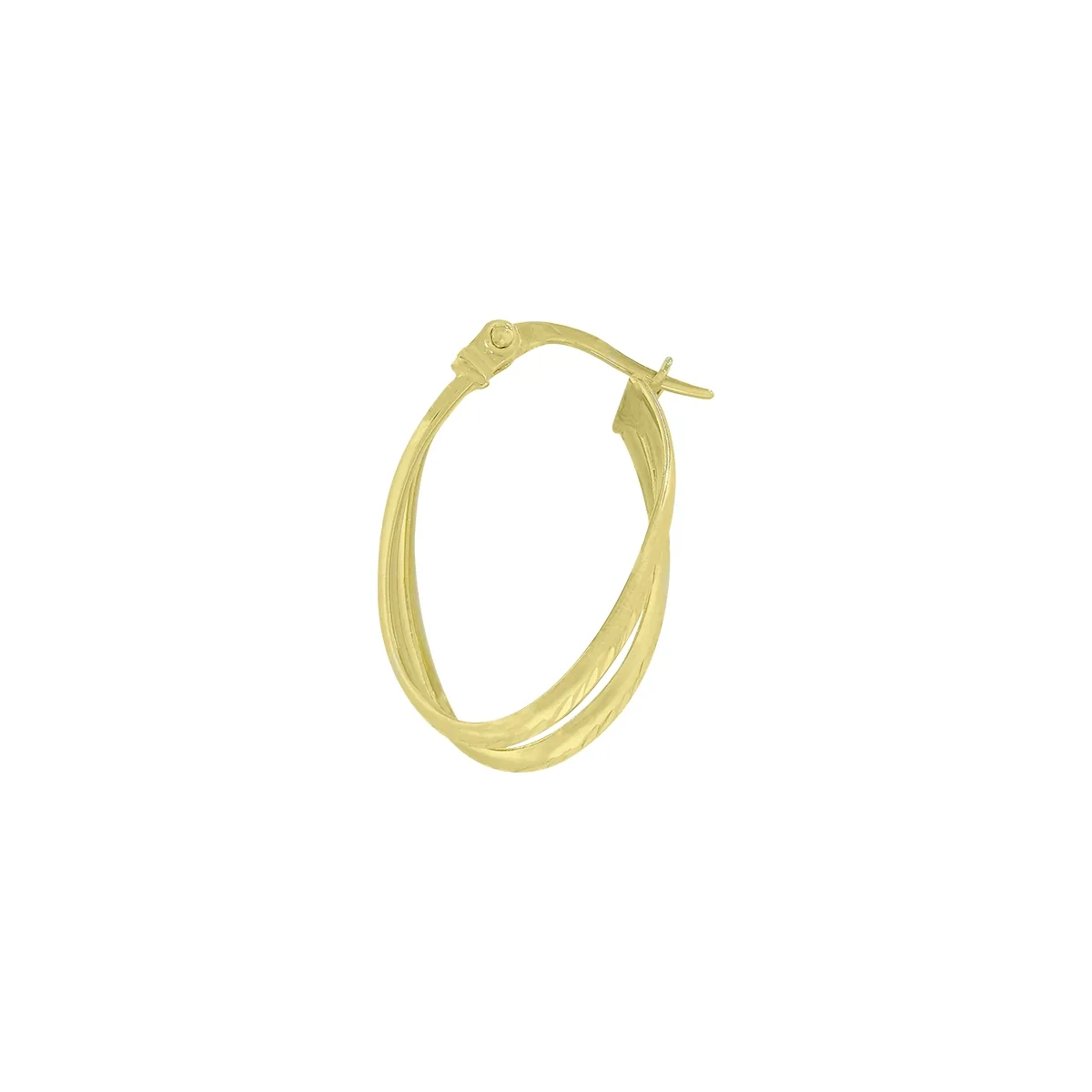 Candongas en oro amarillo de 18 Kilates con visos, 1/2 caña, 5 mm. de ancho