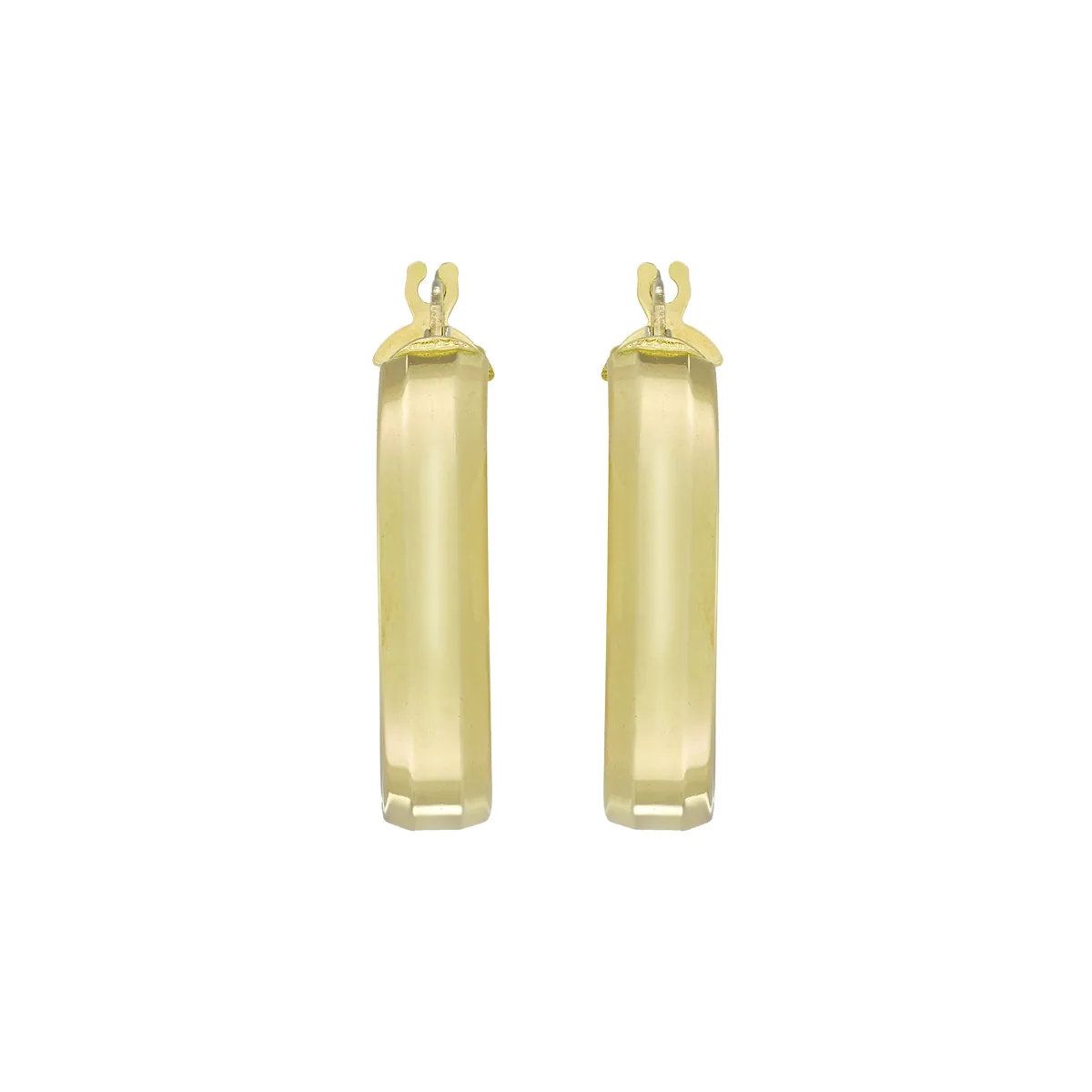 Candongas en oro amarillo de 18 Kilates, 1/2 caña, 4.50 mm. de ancho