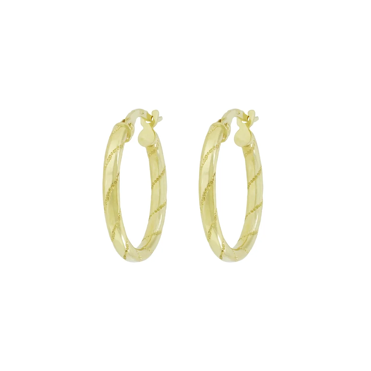 Candongas en oro amarillo de 18 Kilates con visos, Tubo, 2 mm. de ancho