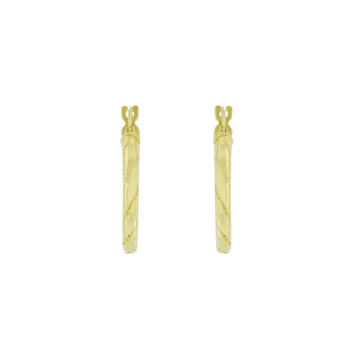 Candongas en oro amarillo de 18 Kilates con visos, Tubo, 2 mm. de ancho