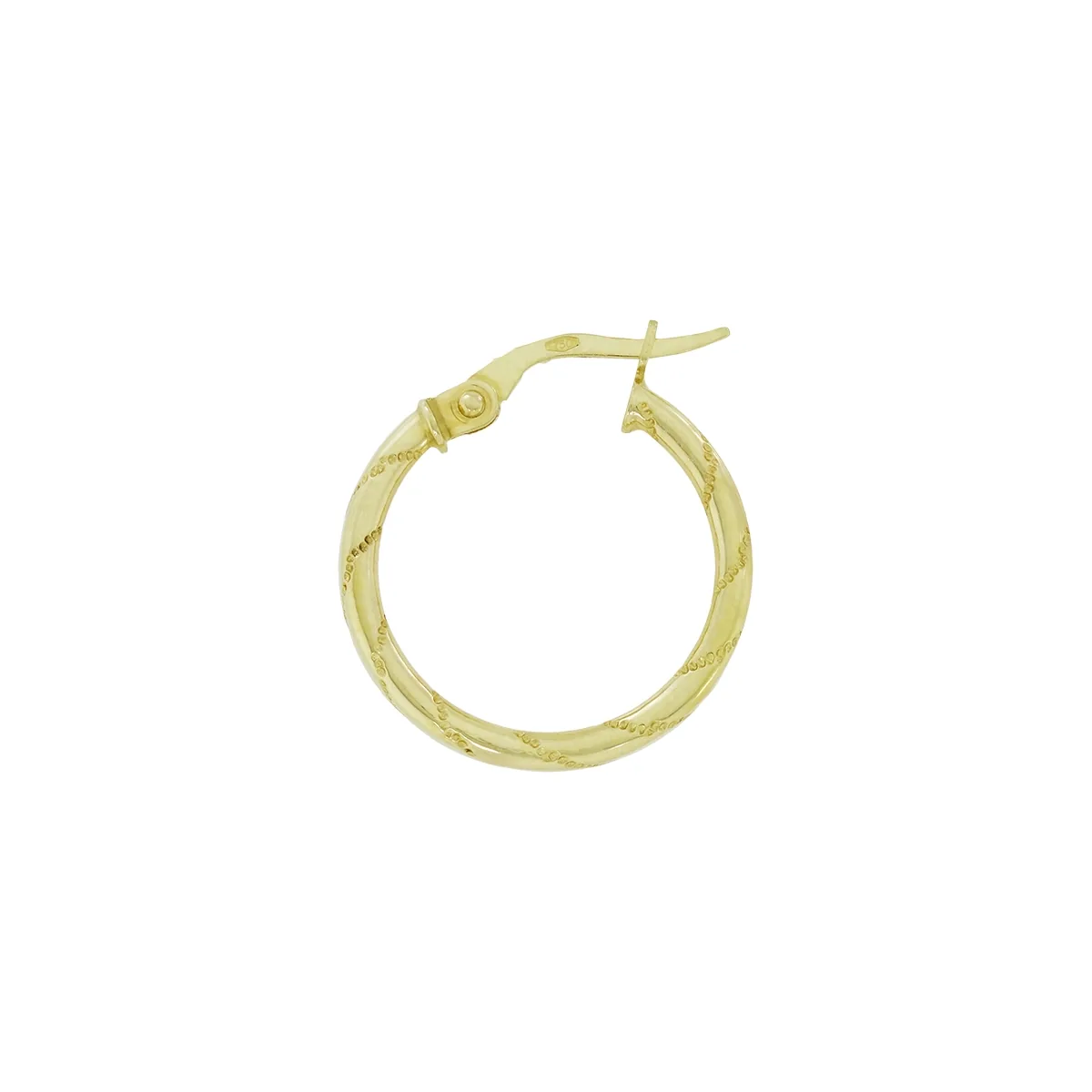 Candongas en oro amarillo de 18 Kilates con visos, Tubo, 2 mm. de ancho
